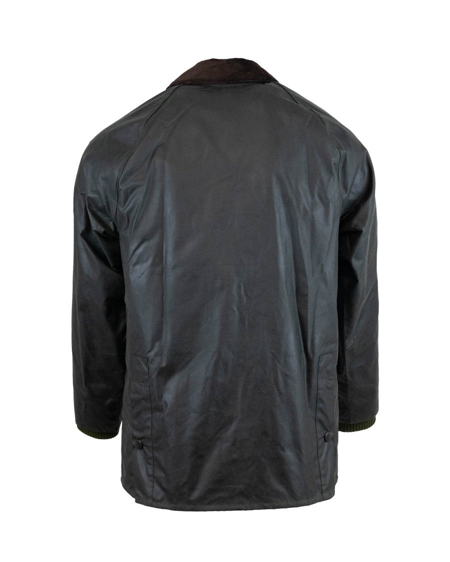 Barbour Waxed Cotton Casual Jacket With Corduroy Details