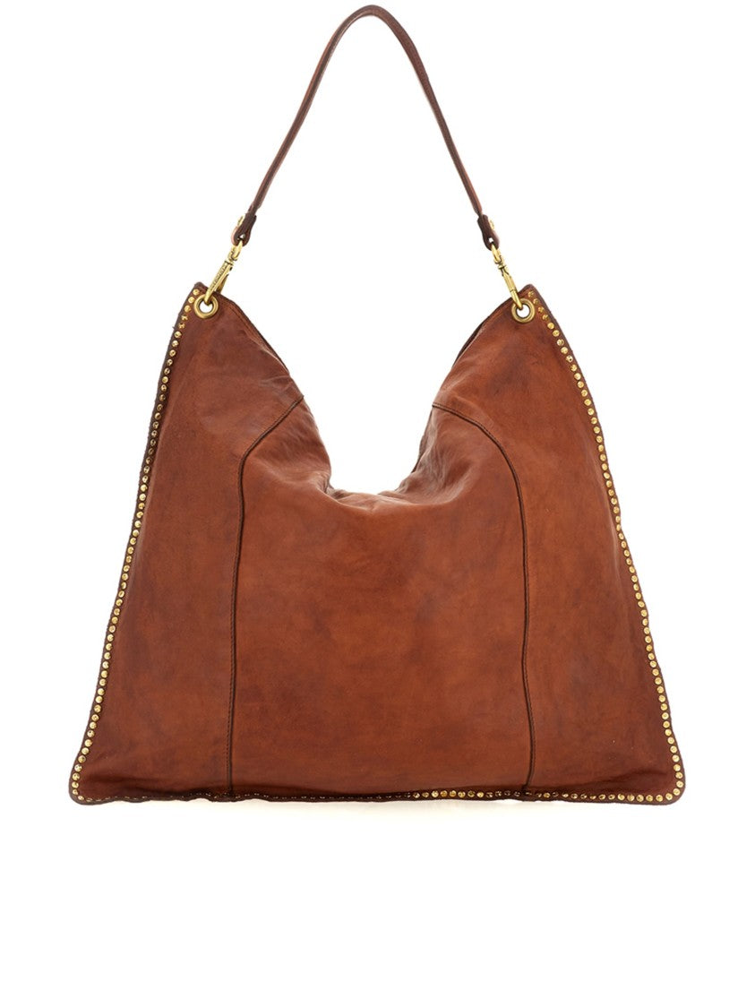 Campomaggi Elsa Slouchy Studded Leather Shoulder Bag