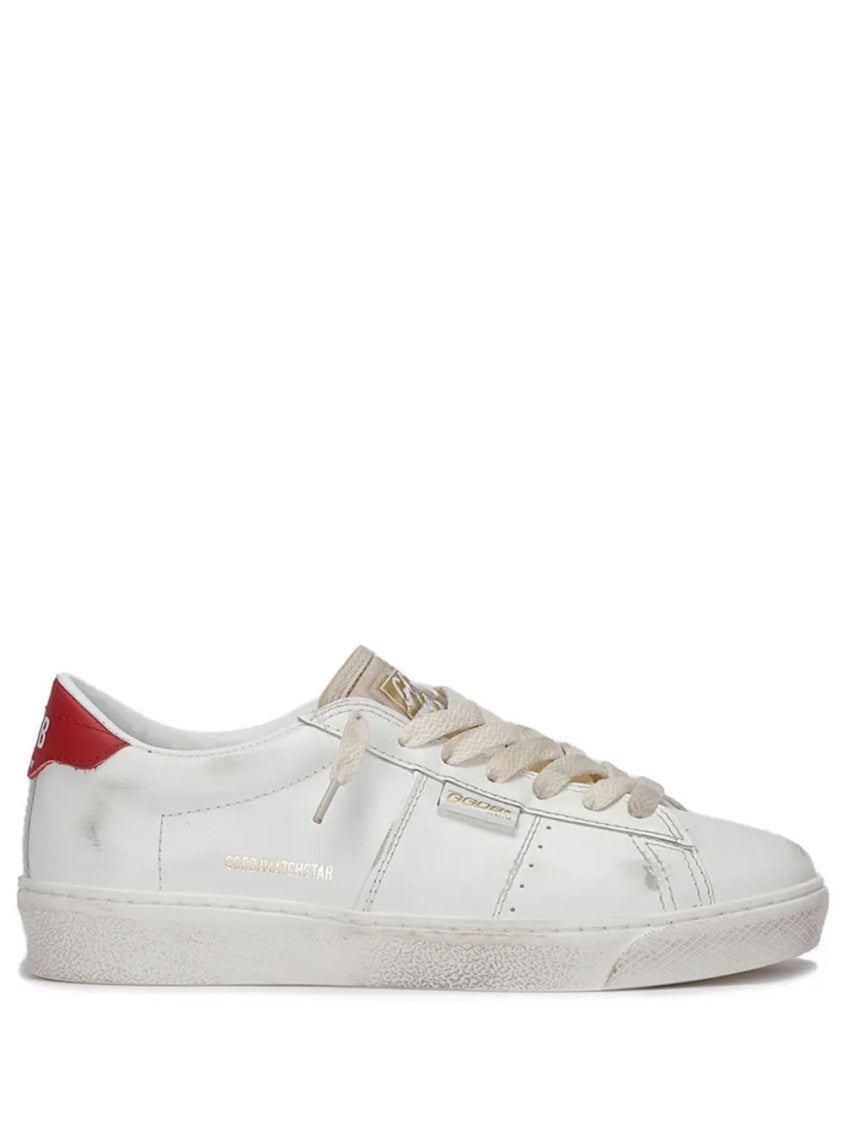 Golden Goose White Matchstar Leather Low-Top Sneakers
