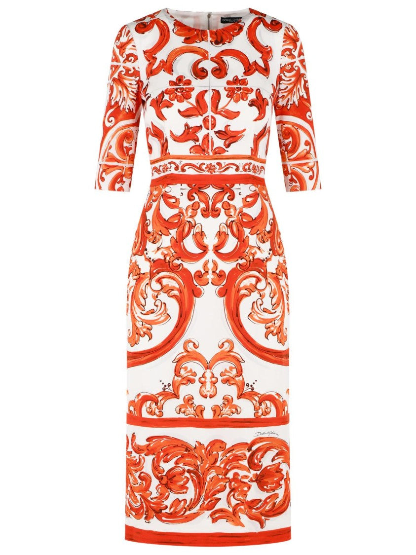 Dolce & Gabbana Majolica Print Silk 'Charmeuse' Dress