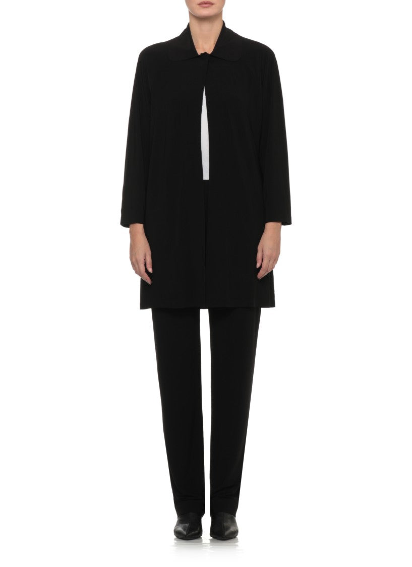Norma Kamali Black Classic Lapel Velcro Closure Oversized Blazer