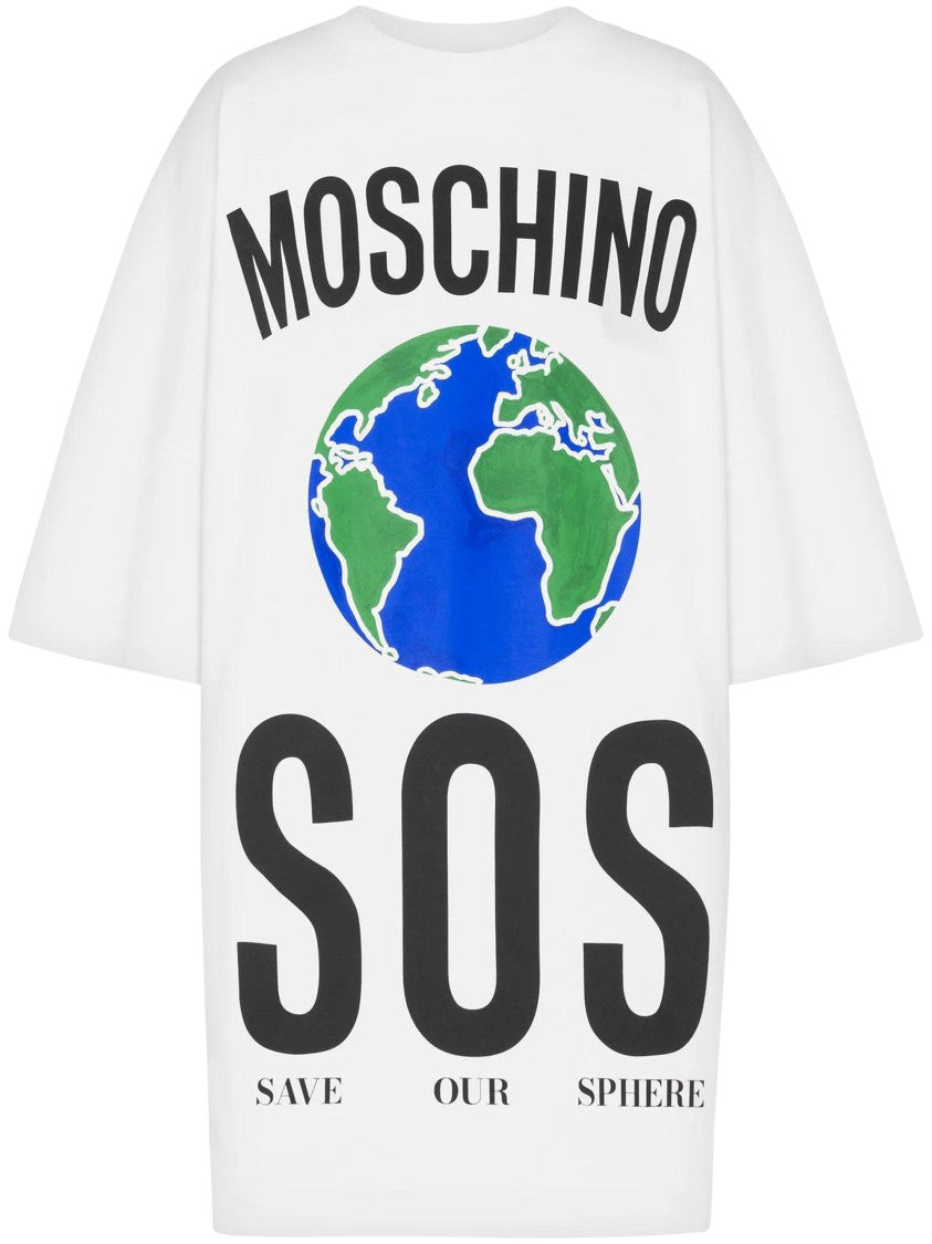 Moschino Cotton Dress With Classic Silhouette And Clean Lines