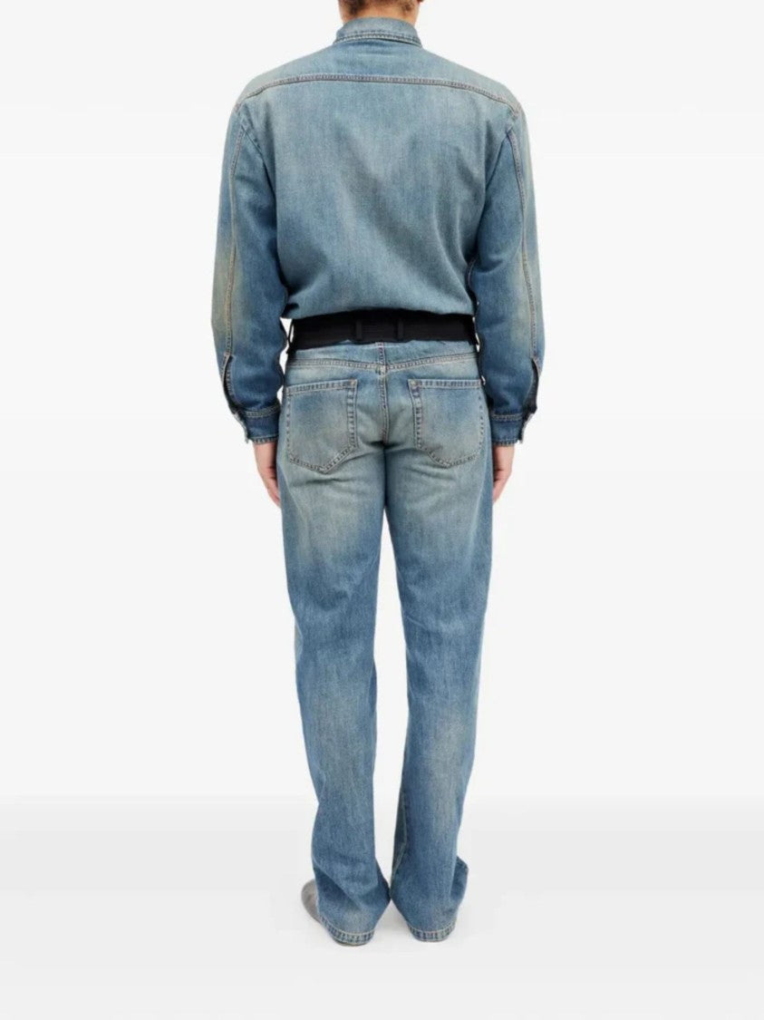 Mm6 By Maison Margiela Blue Reconstructed Waist Denim Jeans