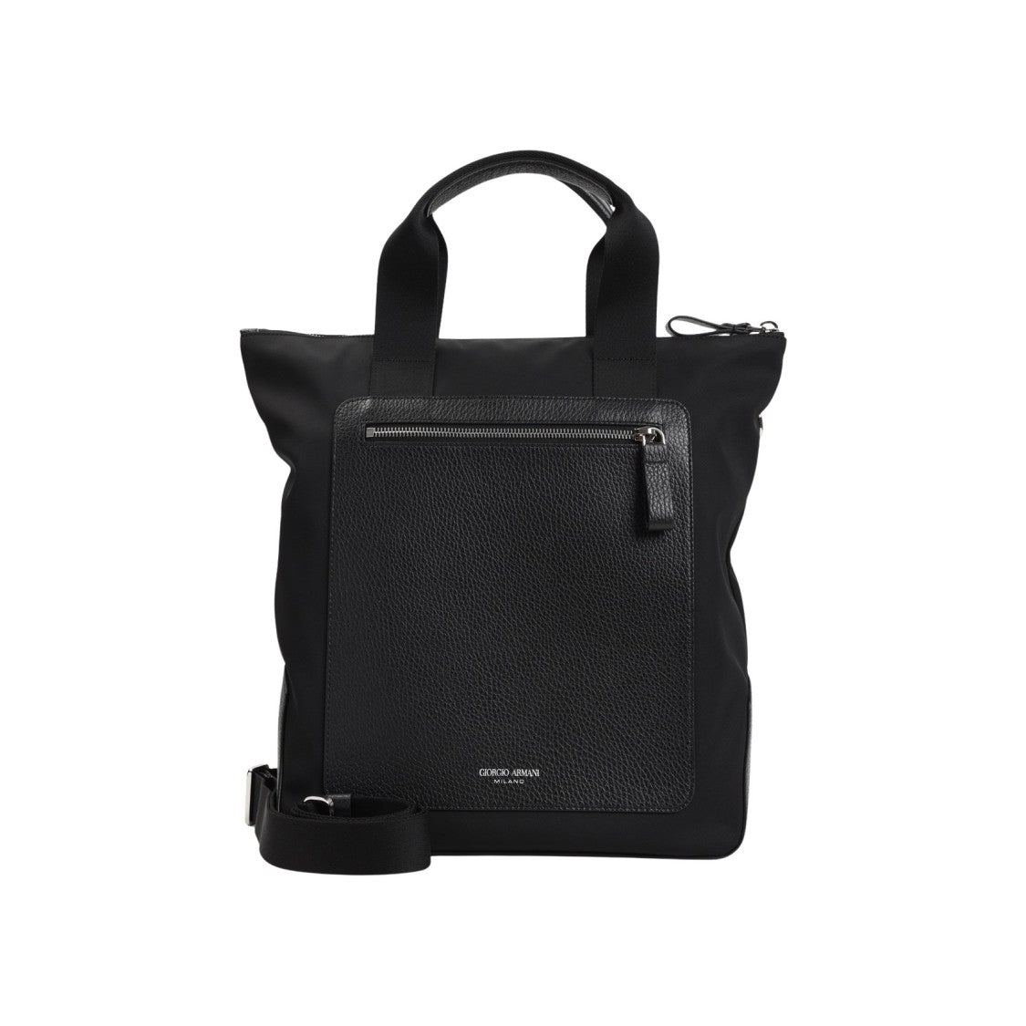 Giorgio Armani Textured Leather Front Pocket Shoulder Bag