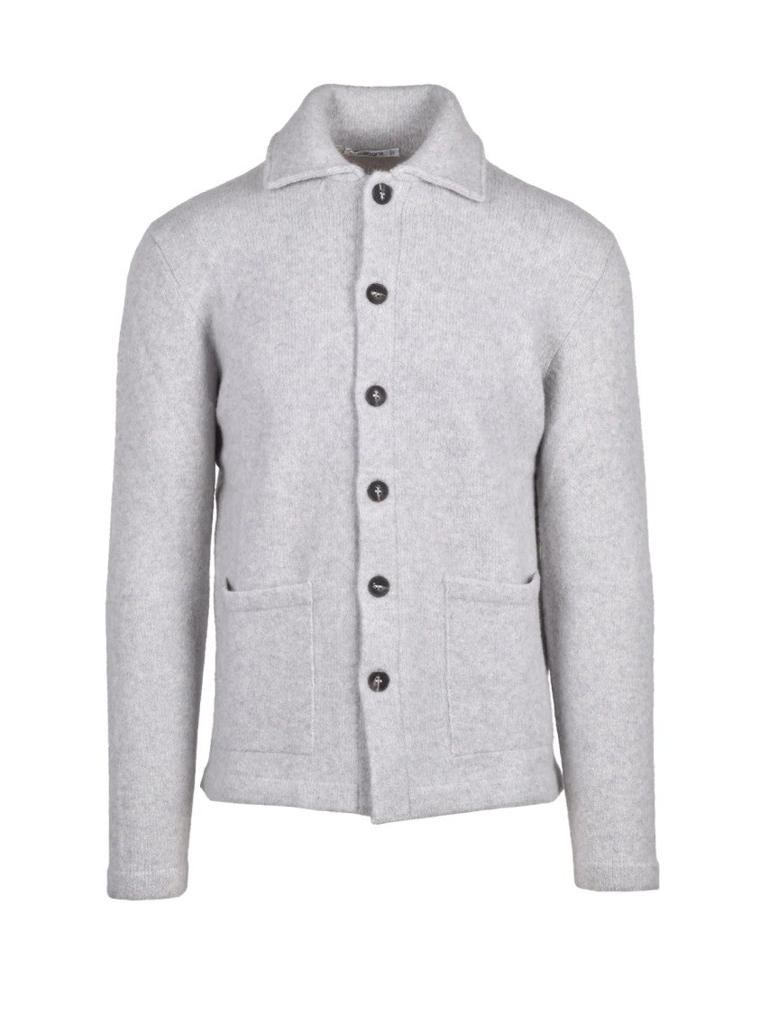 Kangra Light Grey Collar Jacket With Textured Fabric