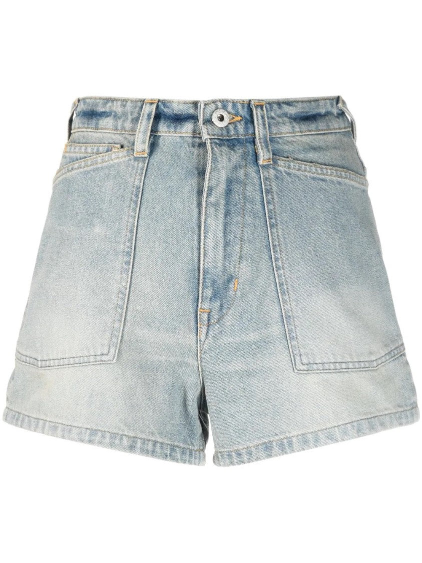 Kenzo Stone Bleach Dirty Denim Short