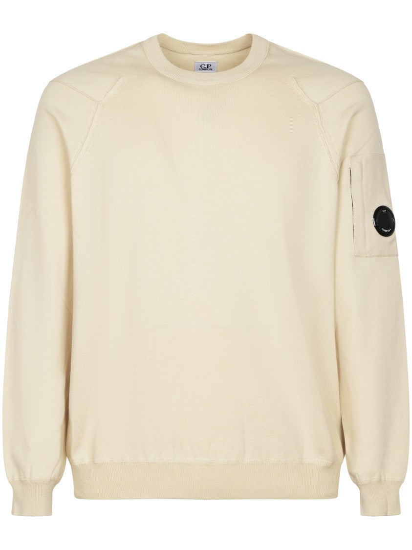 C.P. Company Cotton Sea Island Crewneck Sweater With Lens Detail