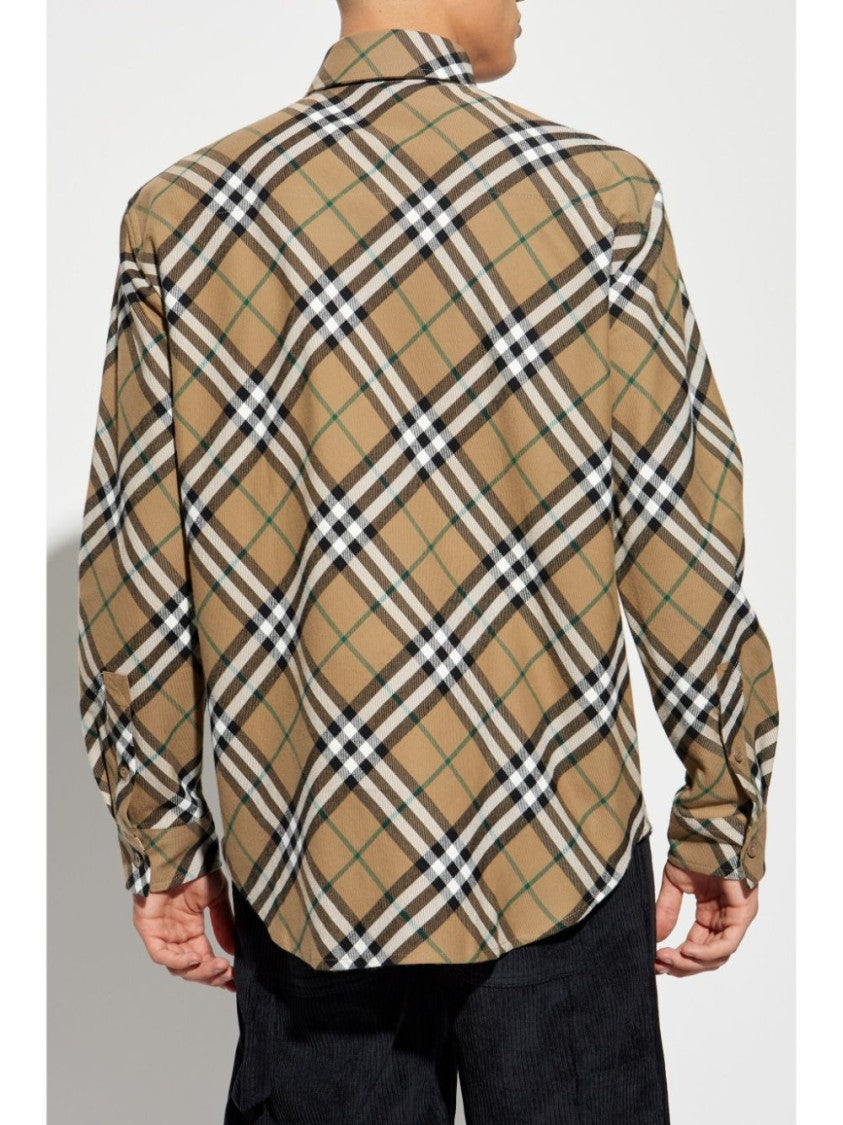 Burberry Linden Beige Cotton Check Print Shirt