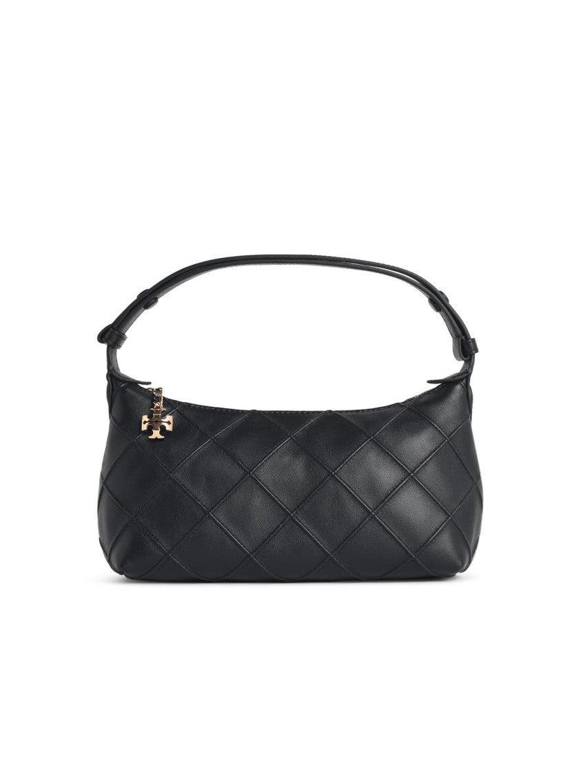 Tory Burch 'Fleming' Mini Clutch Bag In Black Cream Nappa Leather
