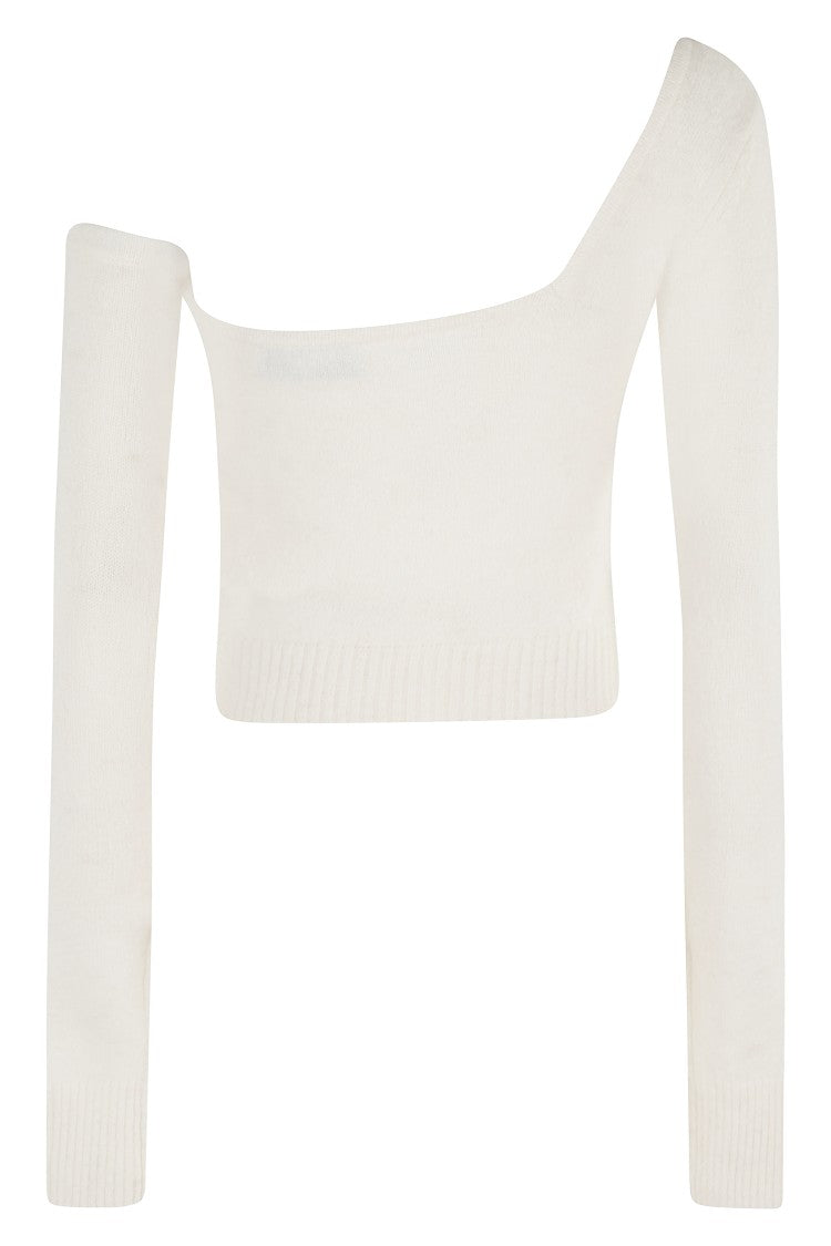 Blumarine One-Shoulder Knit Top With Removable Sleeve