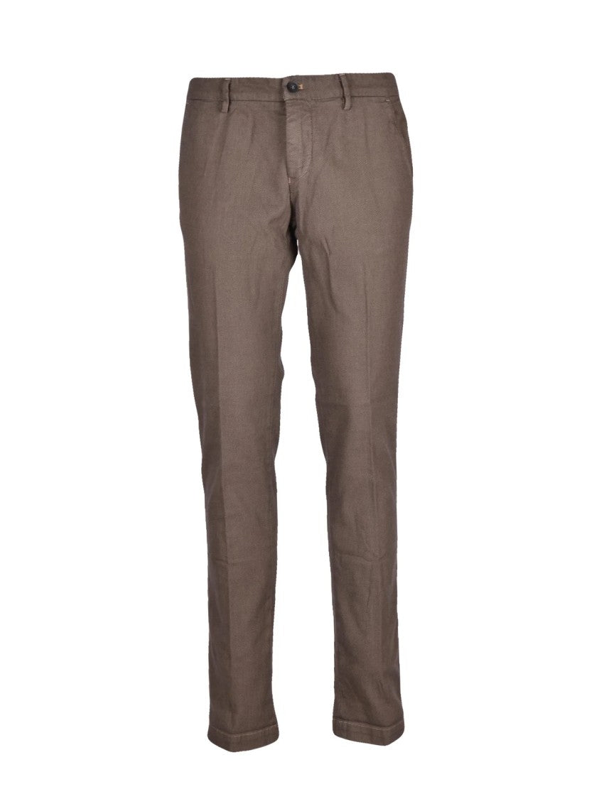 Mason's Brown Stretch Cotton-Blend Pants