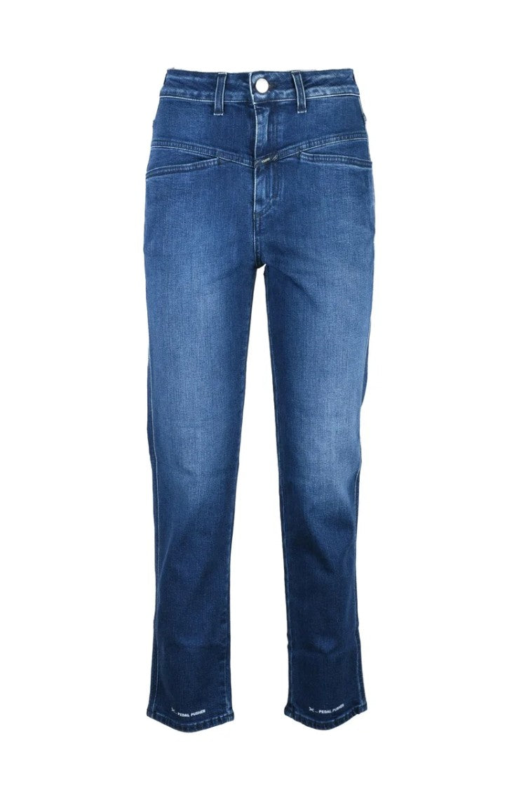 Closed Mid-Rise Cropped Blue Jeans
