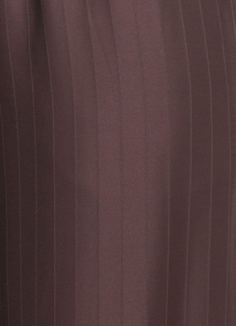 Loulou De Saison Relaxed Fit Brown Viscose Pants With Striped Pattern