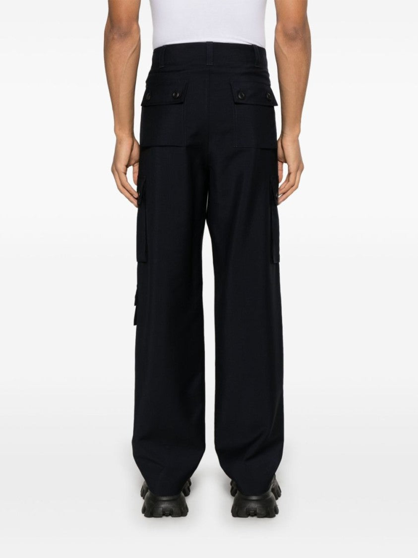 Givenchy Relaxed Fit Blue Trousers With Cargo Pockets