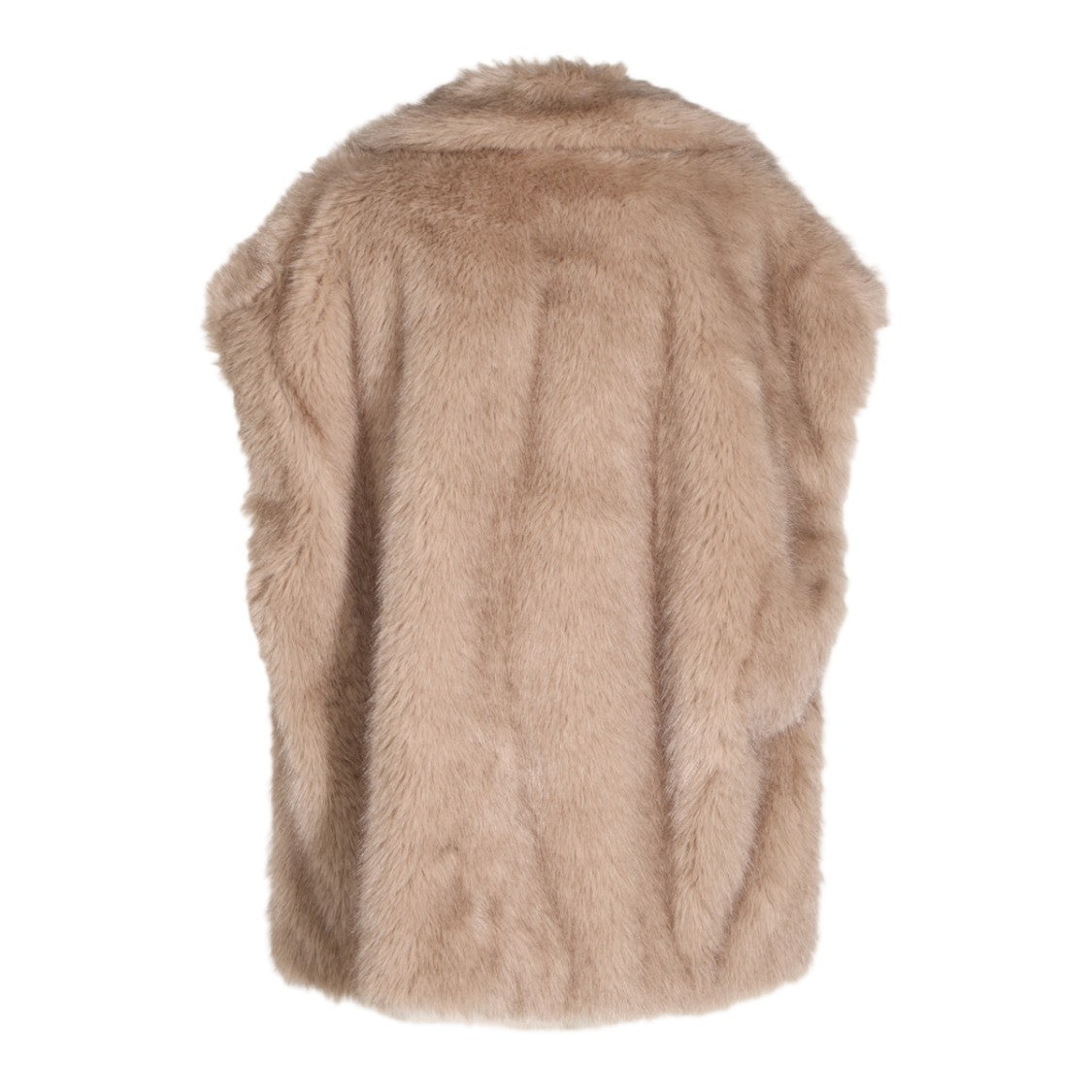 Stand Studio Sleeveless Notched Lapel Faux Fur Coat