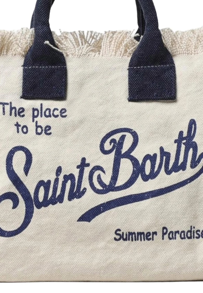 Mc2 Saint Barth Ivory White Colette Cotton Handbag