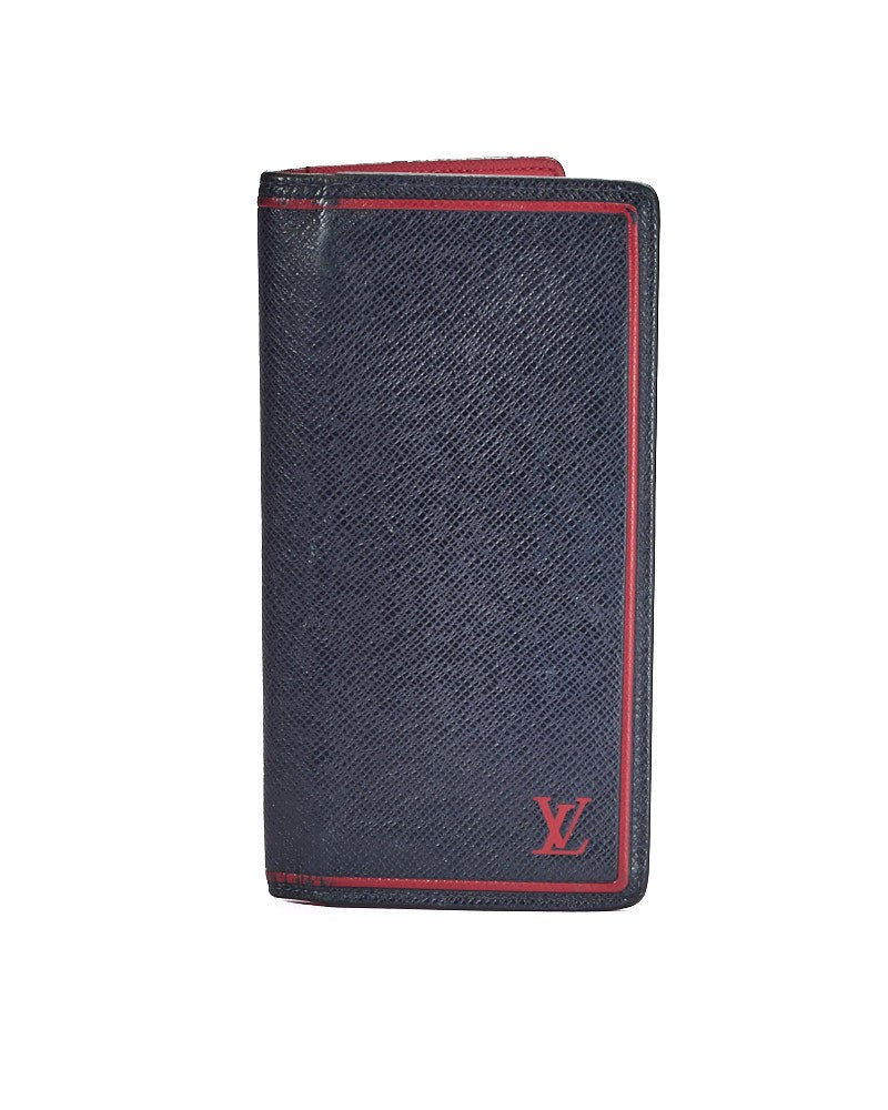 Louis Vuitton Brazza Taiga Blue Wallet