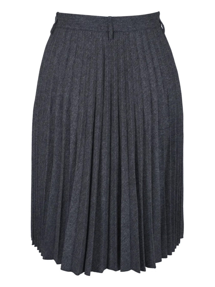Vince Herringbone Midi Skirt