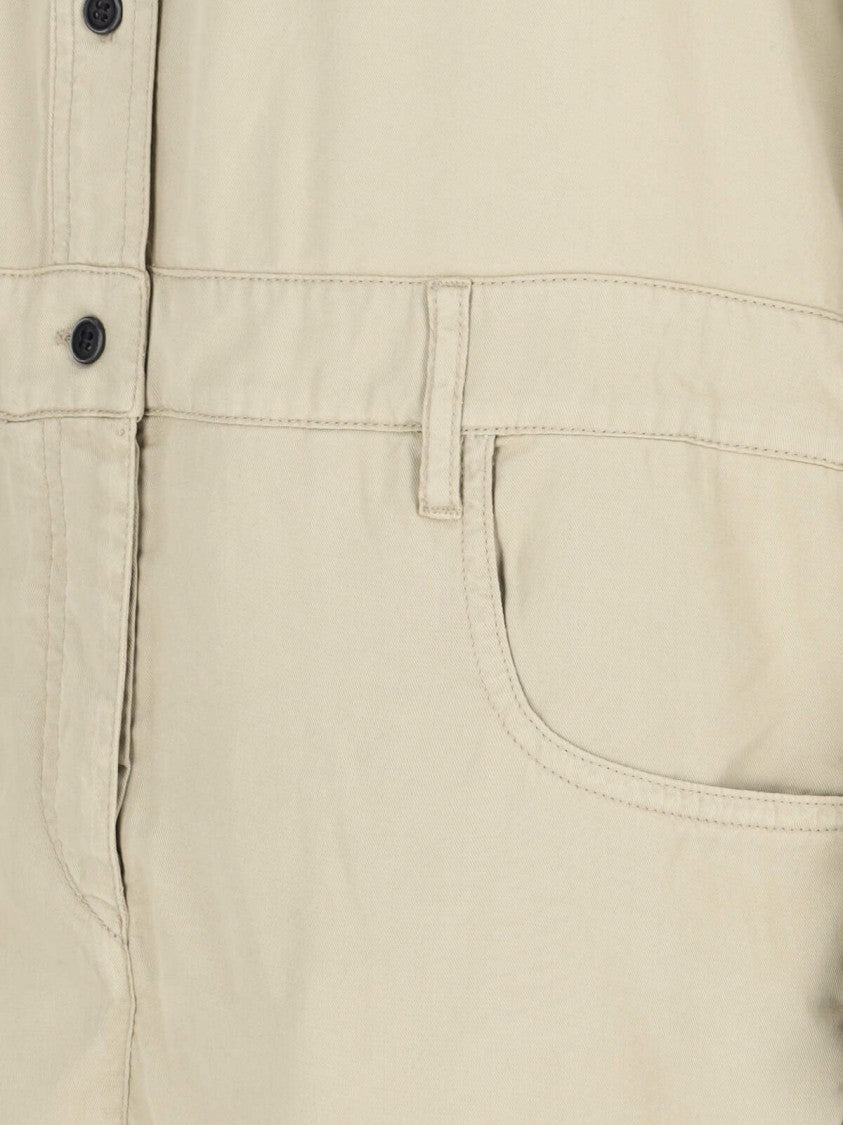 Isabel Marant Étoile Palvina Mini Shirt Dress In Green Lyocell Chambray