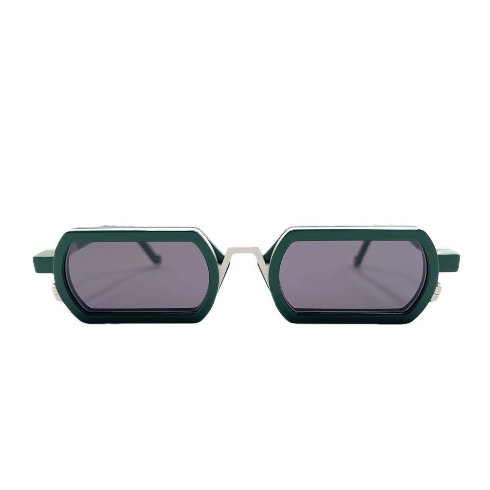 Vava Wl0072 White Label Avant-Garde Rectangular Sunglasses In Glossy Green Bio-Acetate