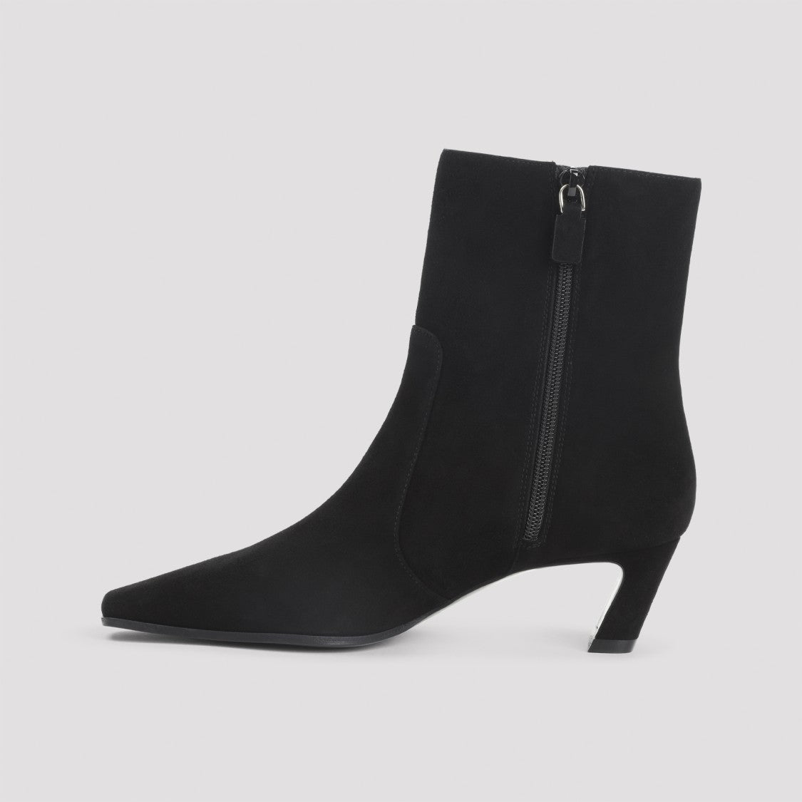 Stuart Weitzman Pointed Toe Ankle Boots With Mid-Height Heel