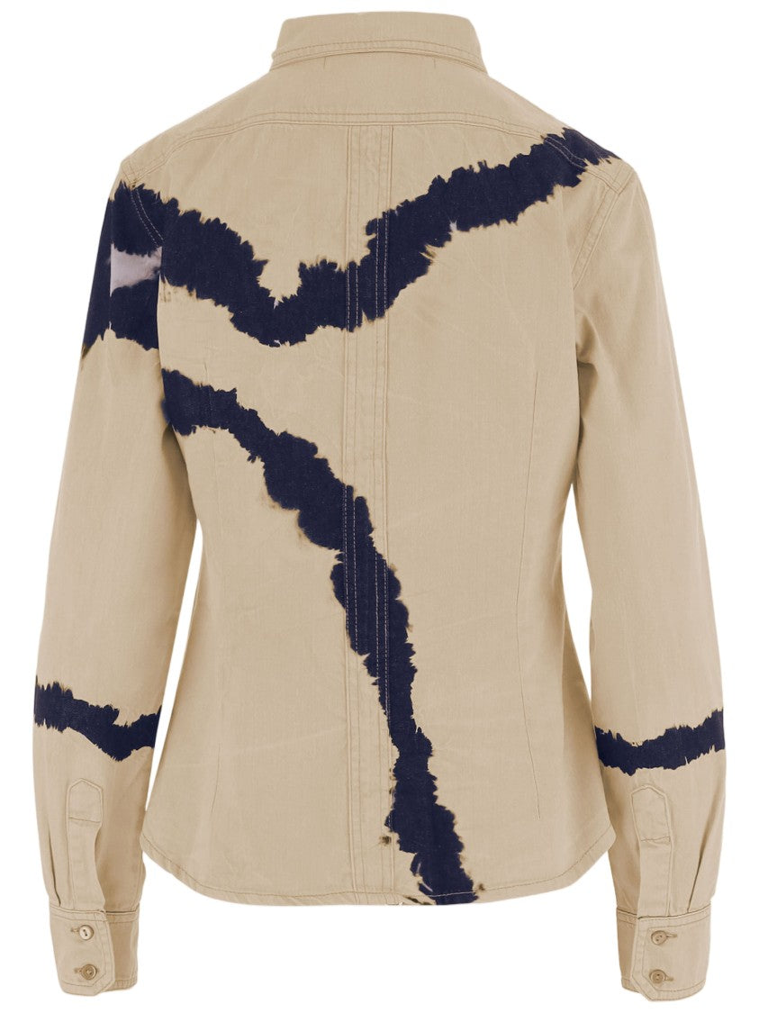 Don't @ Me Tie-Dye Cotton Shirt With Classic Collar