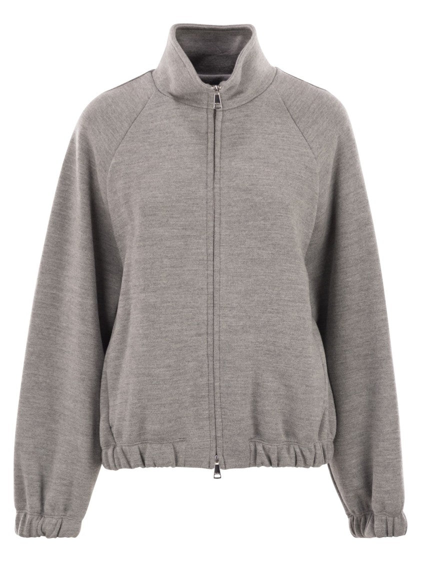 Max Mara Frine Double Jersey Sweatshirt In Wool And Cotton