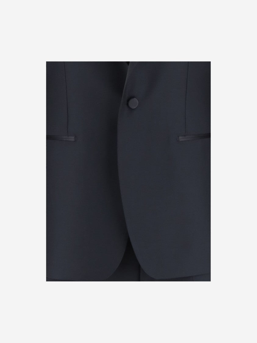 Tagliatore Single-Breasted Wool Dress With Spear Reversed Elegance