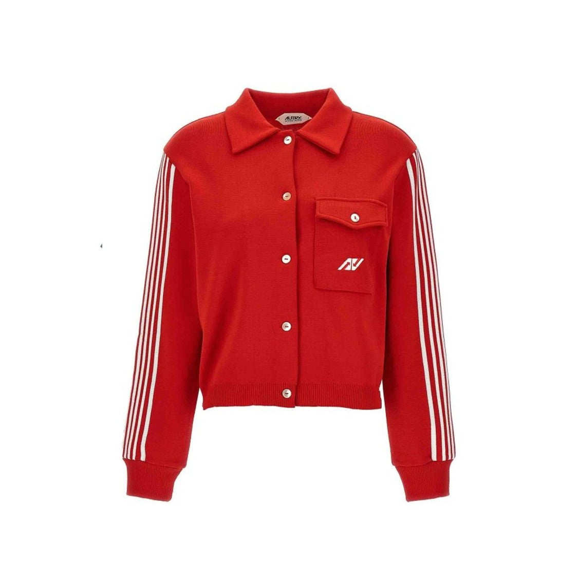 Autry Red Jacket With Side Band Embroidery And Iconic Stripes