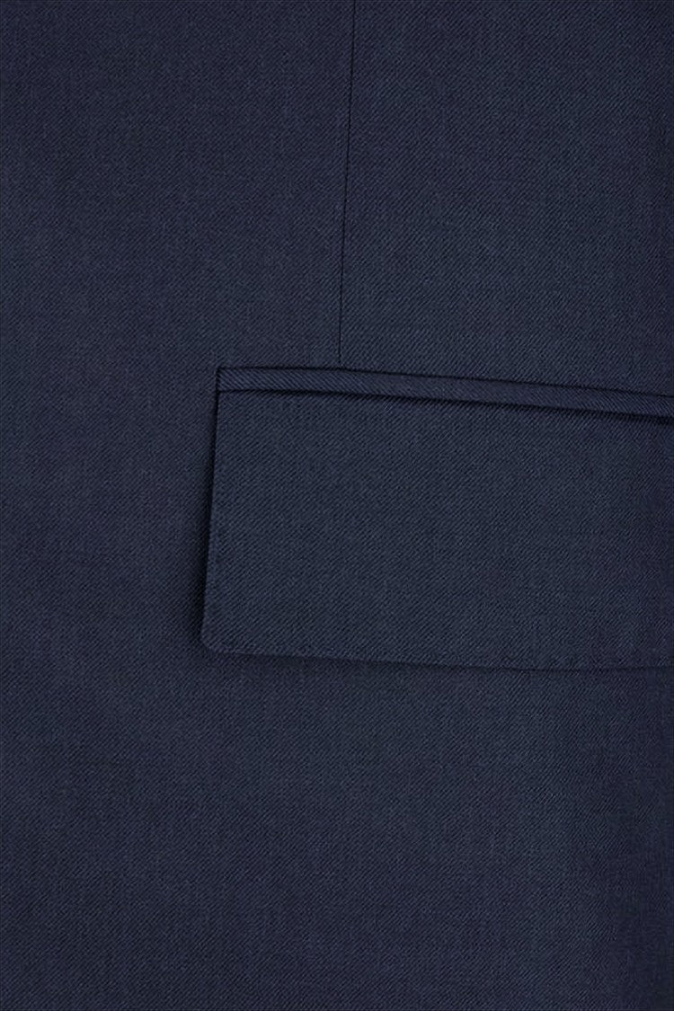 Thom Browne Tailored Deep Navy Wool Blazer With Classic Notch Lapel