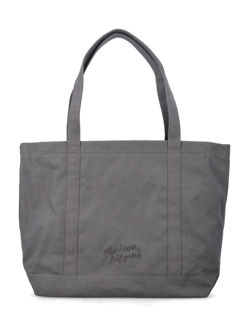 Maison Kitsuné Fox Head Large Grey Tote