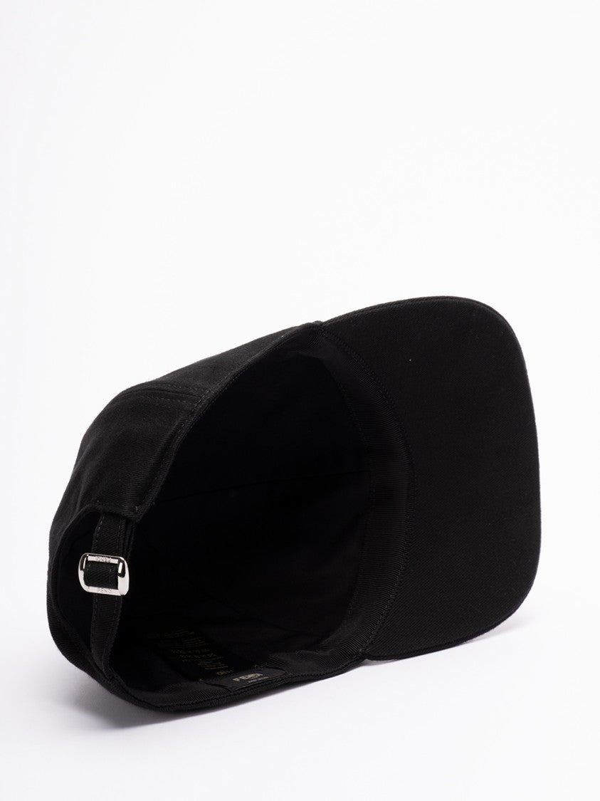 Fendi Structured Black Baseball Cap With Embossed Logo