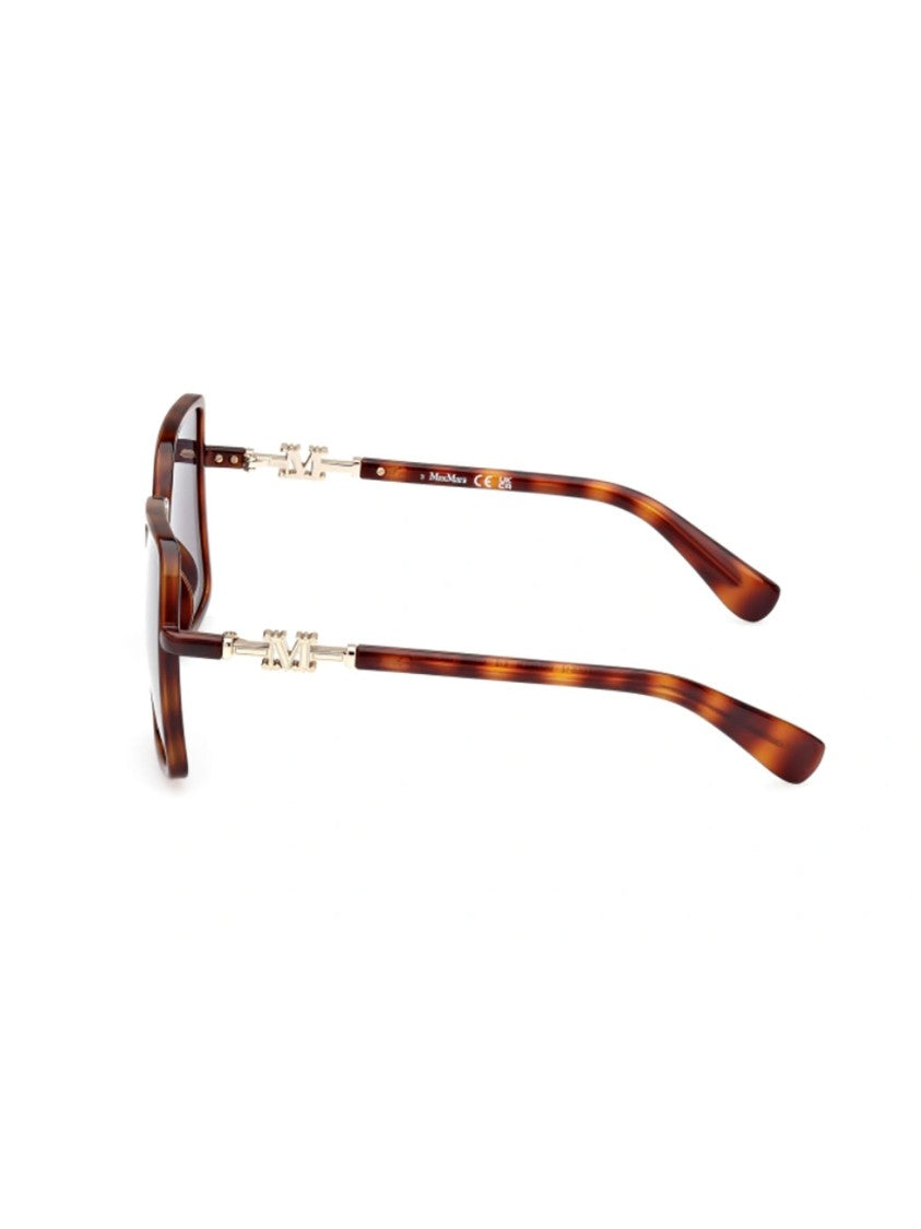 Max Mara Bold Square Frame Sunglasses With Glossy Finish