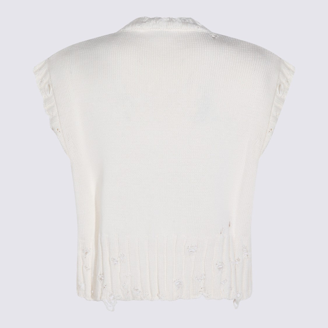 Marni Sleeveless White Cotton Knit Top
