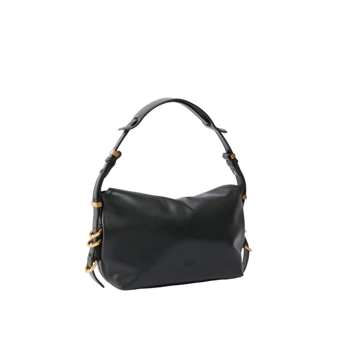 Pinko Black Leather Top Handle Bag