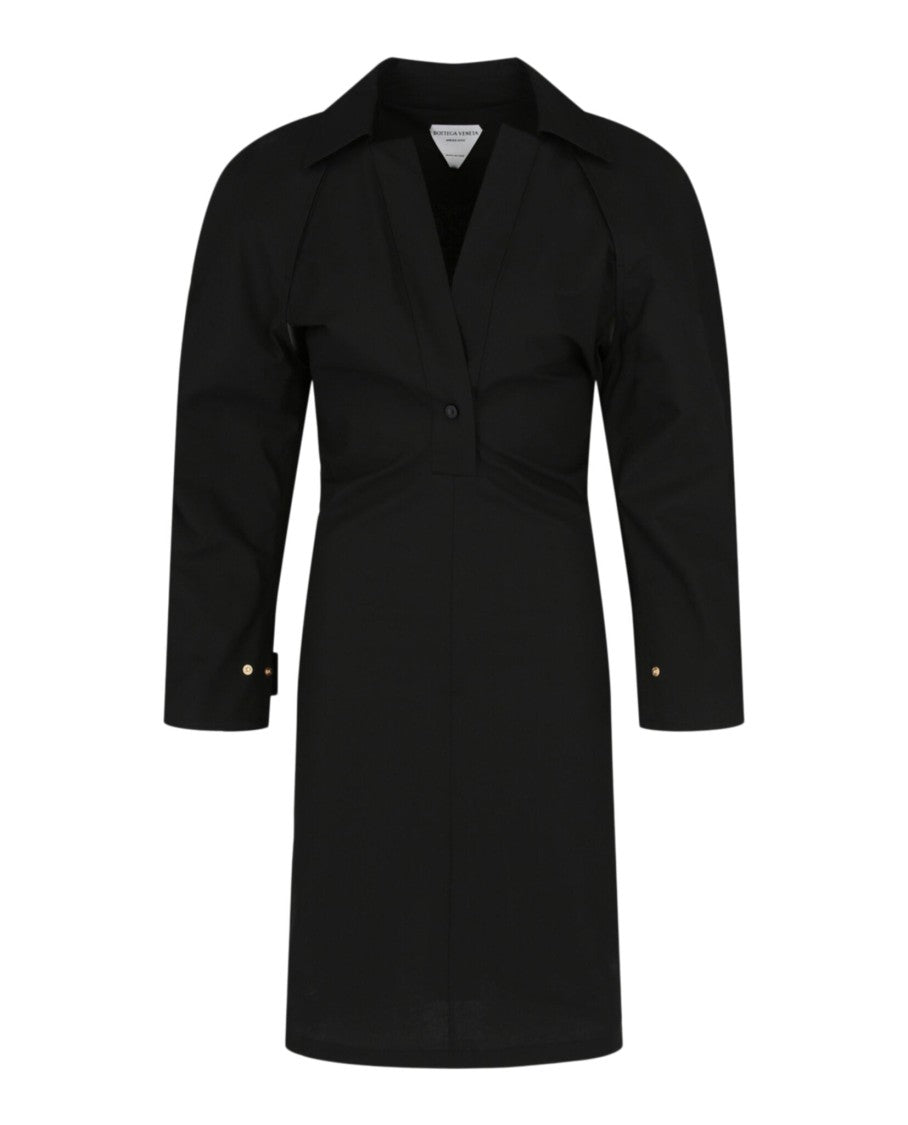 Bottega Veneta Trench Midi Dress With Cape Back And Snap Closure