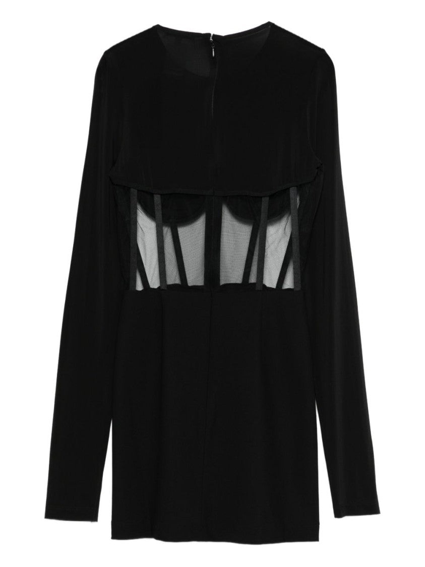 Nensi Dojaka Black Mini Dress With Corset Top
