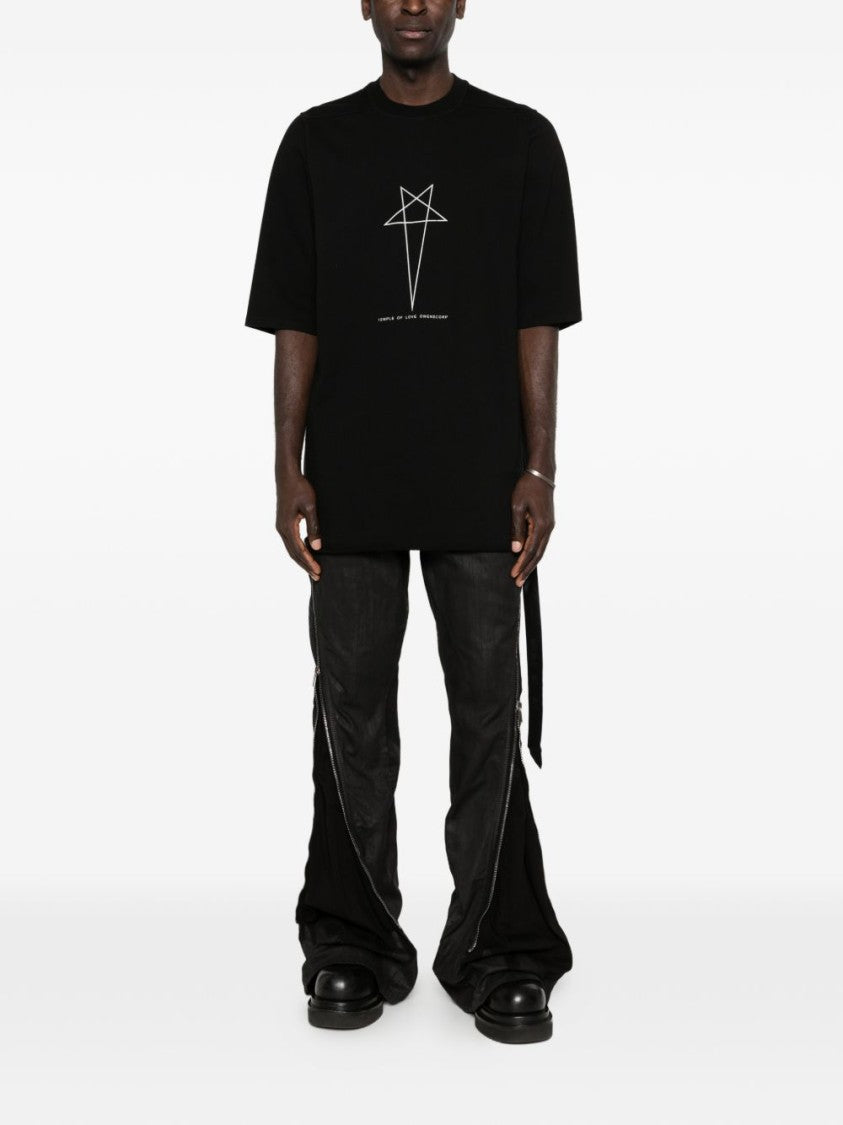 Drkshdw Crew Neck T-Shirt With Minimalist Star Print