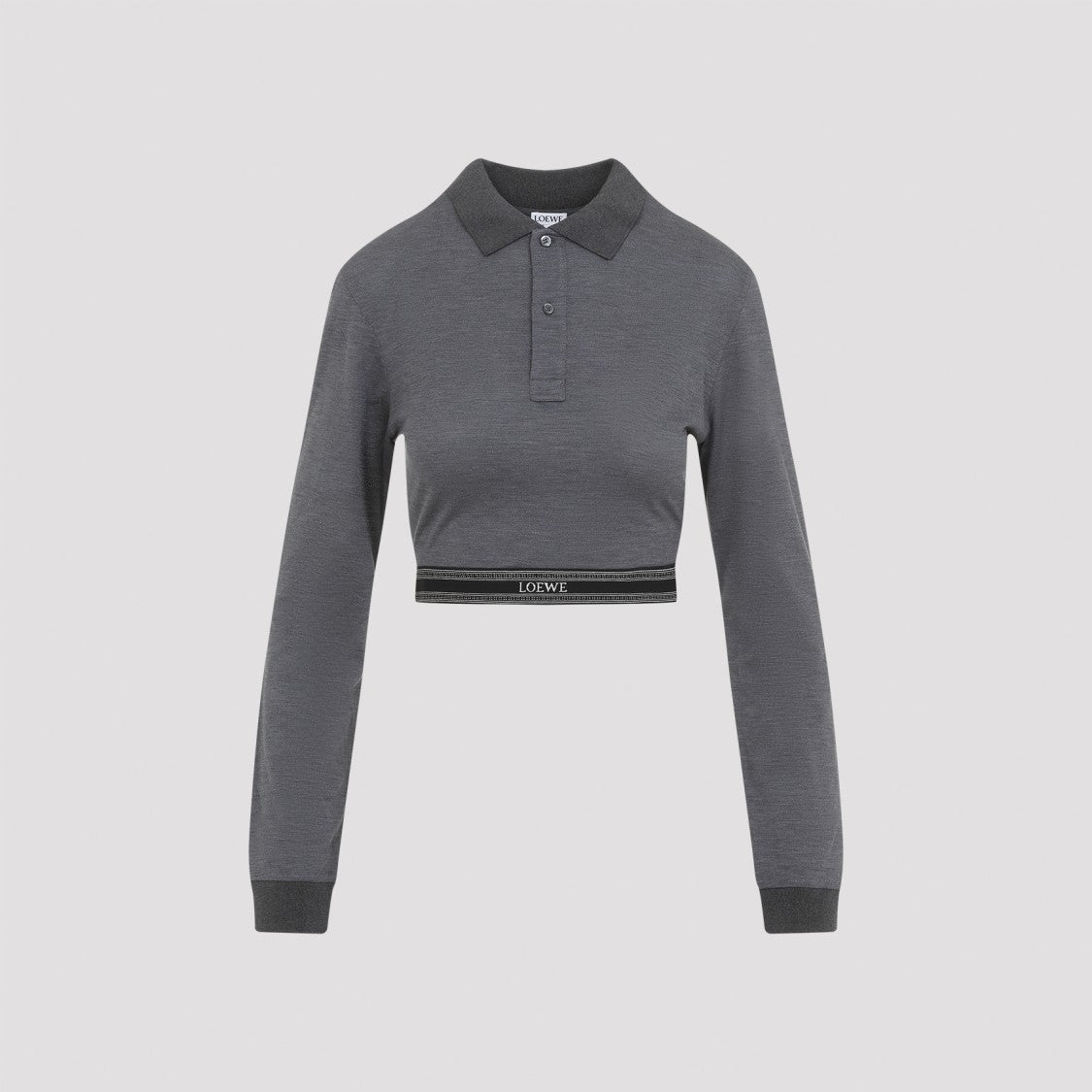 Loewe Cropped Grey Cotton Polo