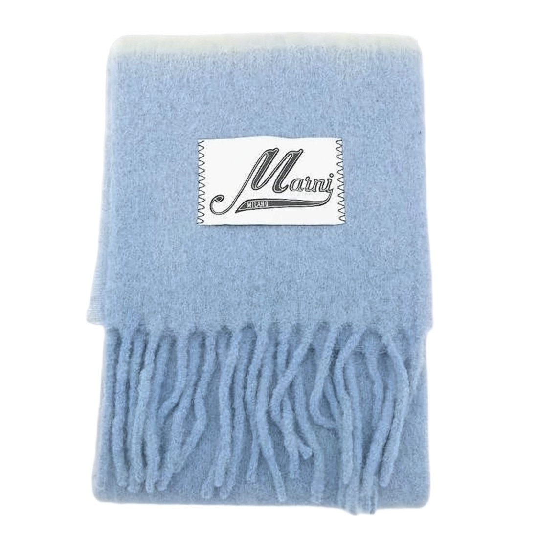 Marni Gradient Alpaca-Mohair Scarf With Fringed Edges