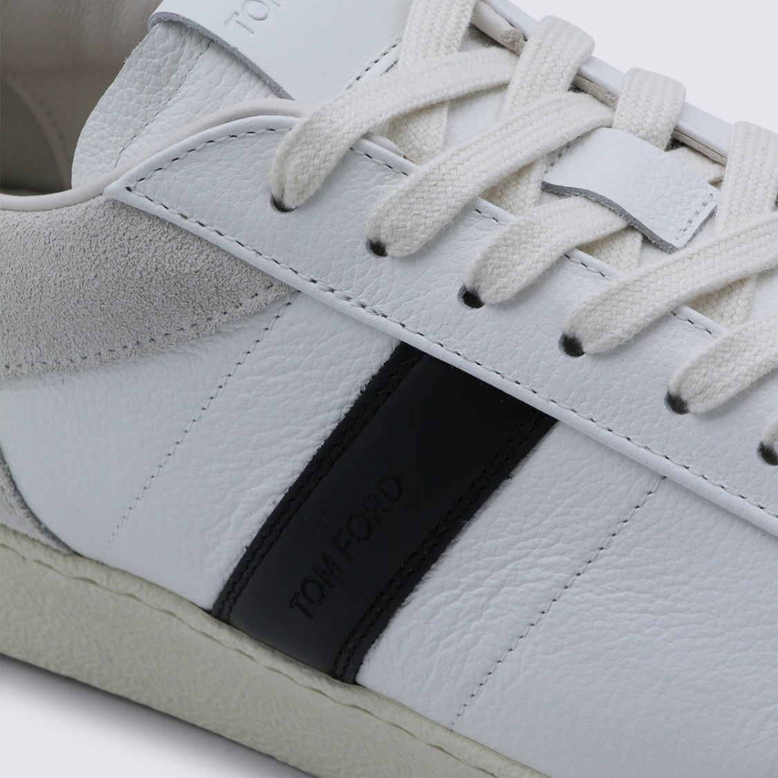 Tom Ford Round Toe White Sneakers