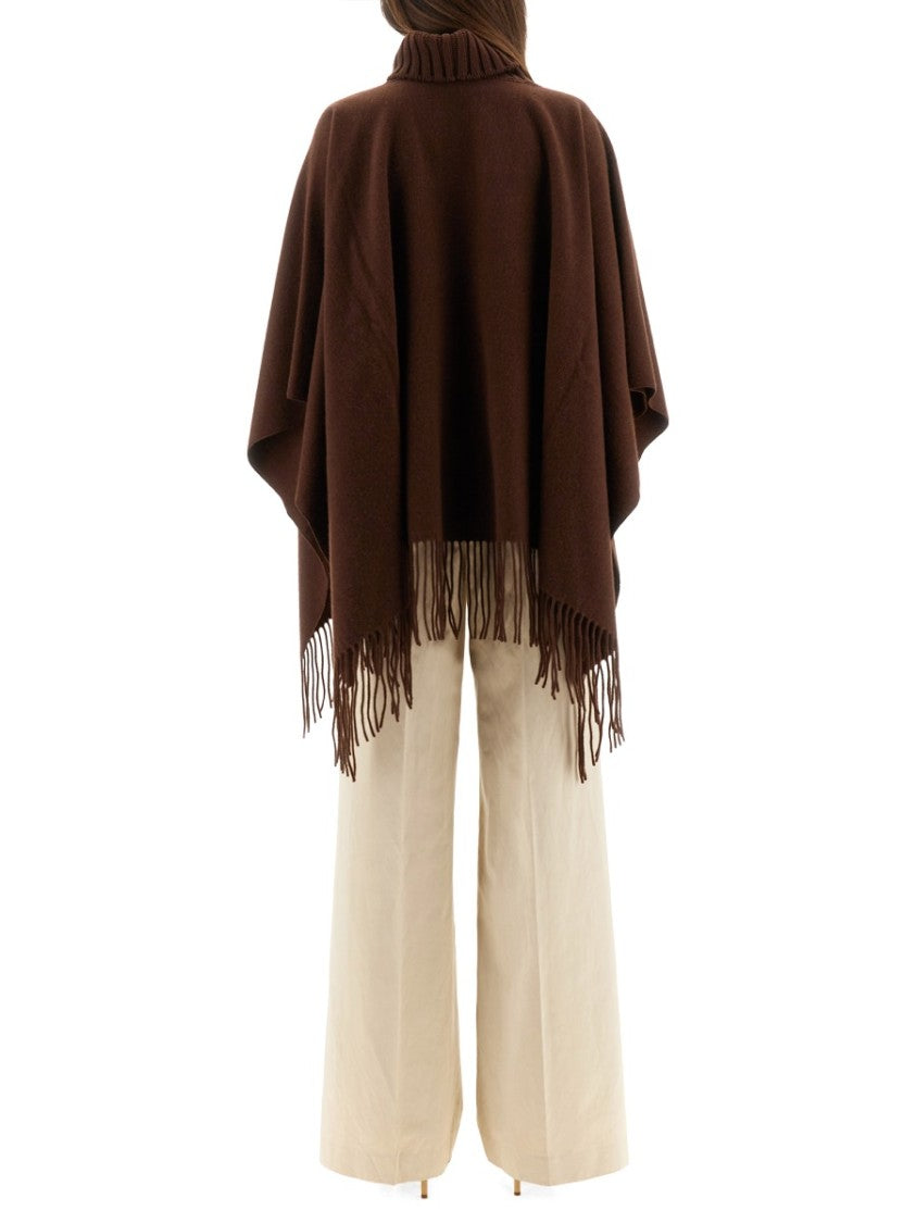 Fabiana Filippi Luxurious Brown Poncho