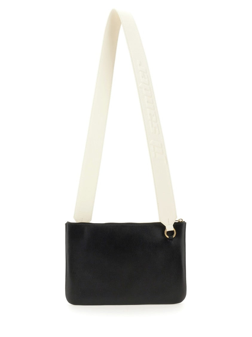 Jil Sander Black Lg Sheepskin Link Shoulder Bag