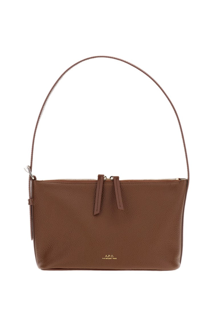 A.P.C. Brown Vera Grained Leather Shoulder Bag