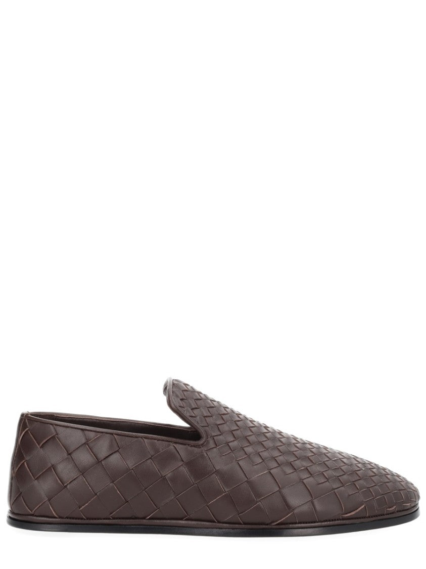 Bottega Veneta Sunday Pointed-Toe Woven Leather Slippers