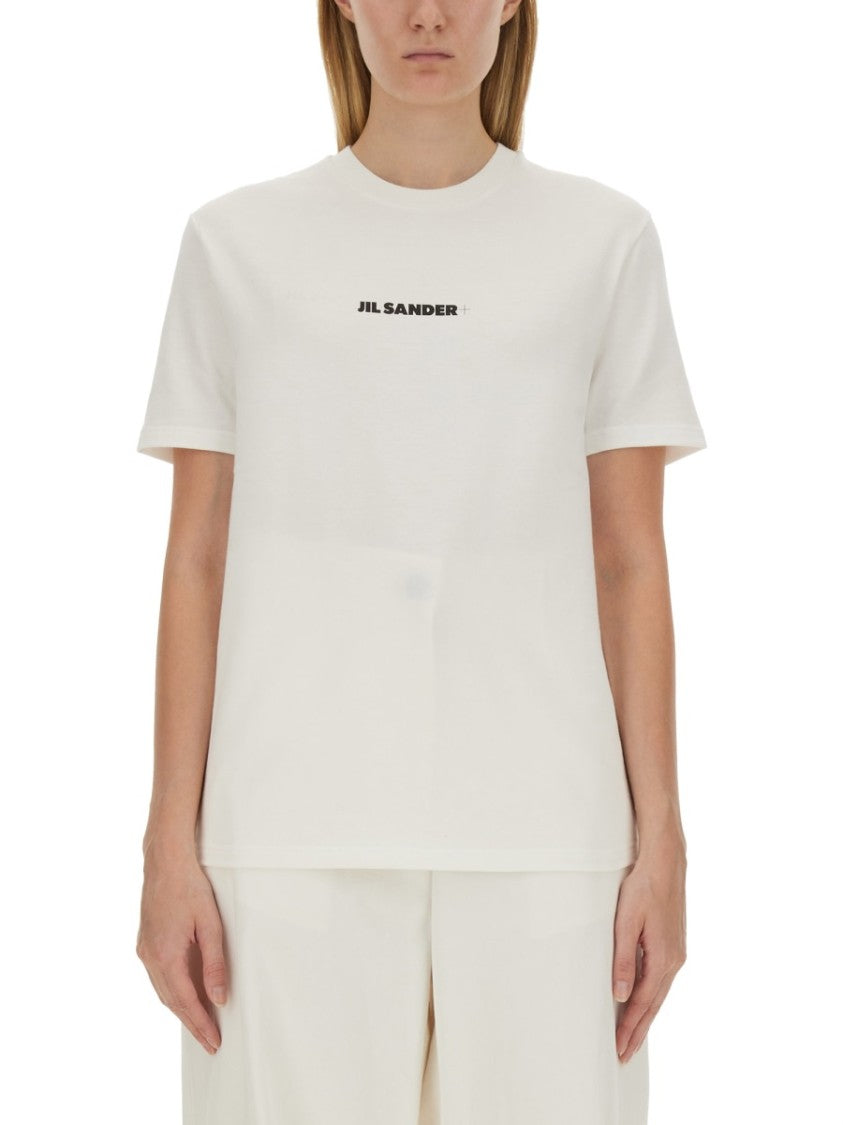 Jil Sander Regular Fit Cotton T-Shirt With Logo Detail