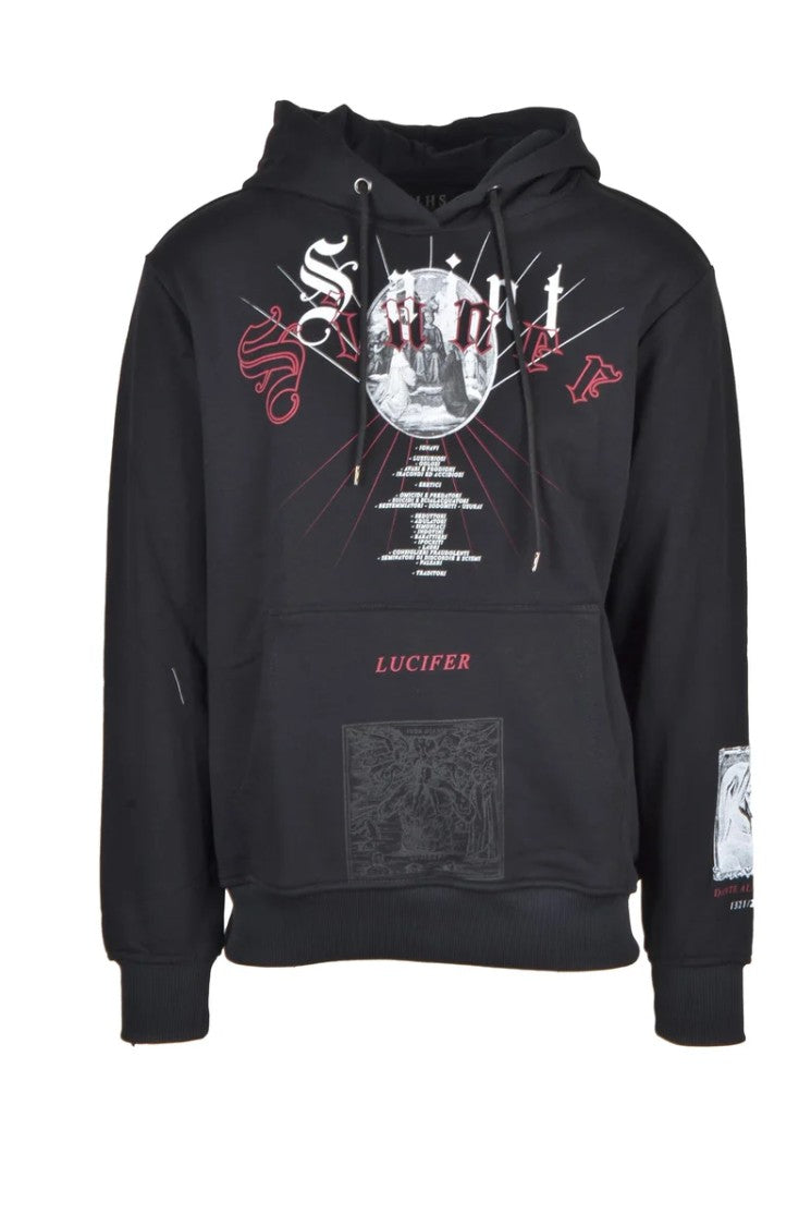 Ihs Brand Black Hooded Cotton Sweatshirt