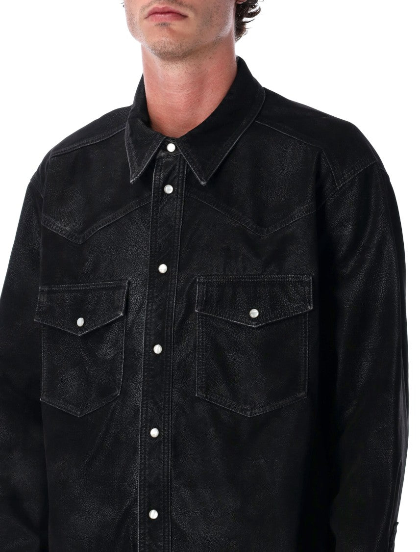 Isabel Marant Marant Kadrian Black Eco Leather Overshirt