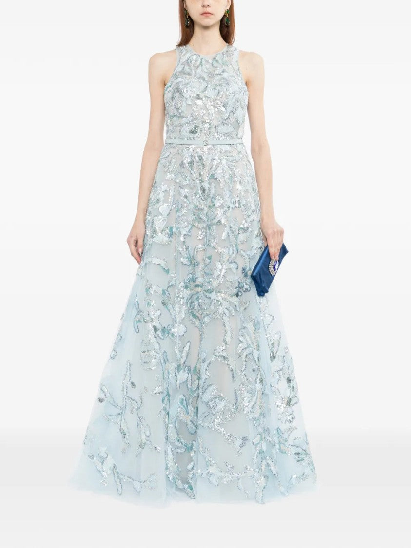 Saiid Kobeisy Embroidered Tulle Long Dress