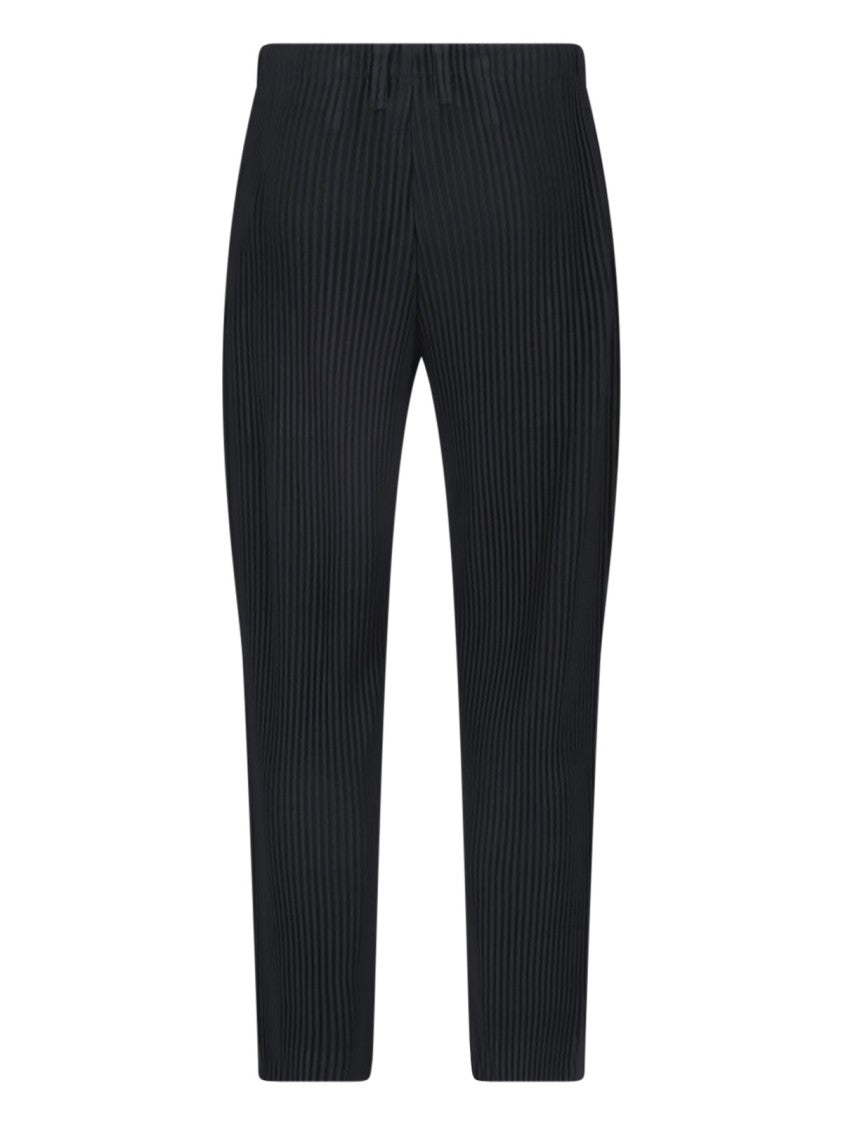 Homme Plissé Issey Miyake Black Pleated Straight-Leg Pants
